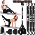 Pedal Resistance Band and Ankle Resistance Bands Set with Cuffs - Portable Home Gym Equipment for Core Pilates, Sit-Ups, and Full Body Workouts