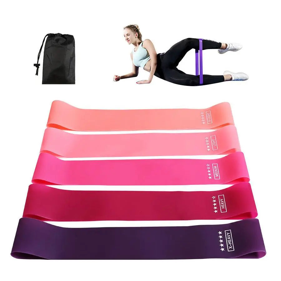 Resistance Band Set, 1- or 5-Count Yoga Pilates Elastic Bands, Fitness Stretch Bands for Leg and Arm Strength Training, Exercise Equipment for Home Gym, Home Workout Gear, Valentine'S Day Gift