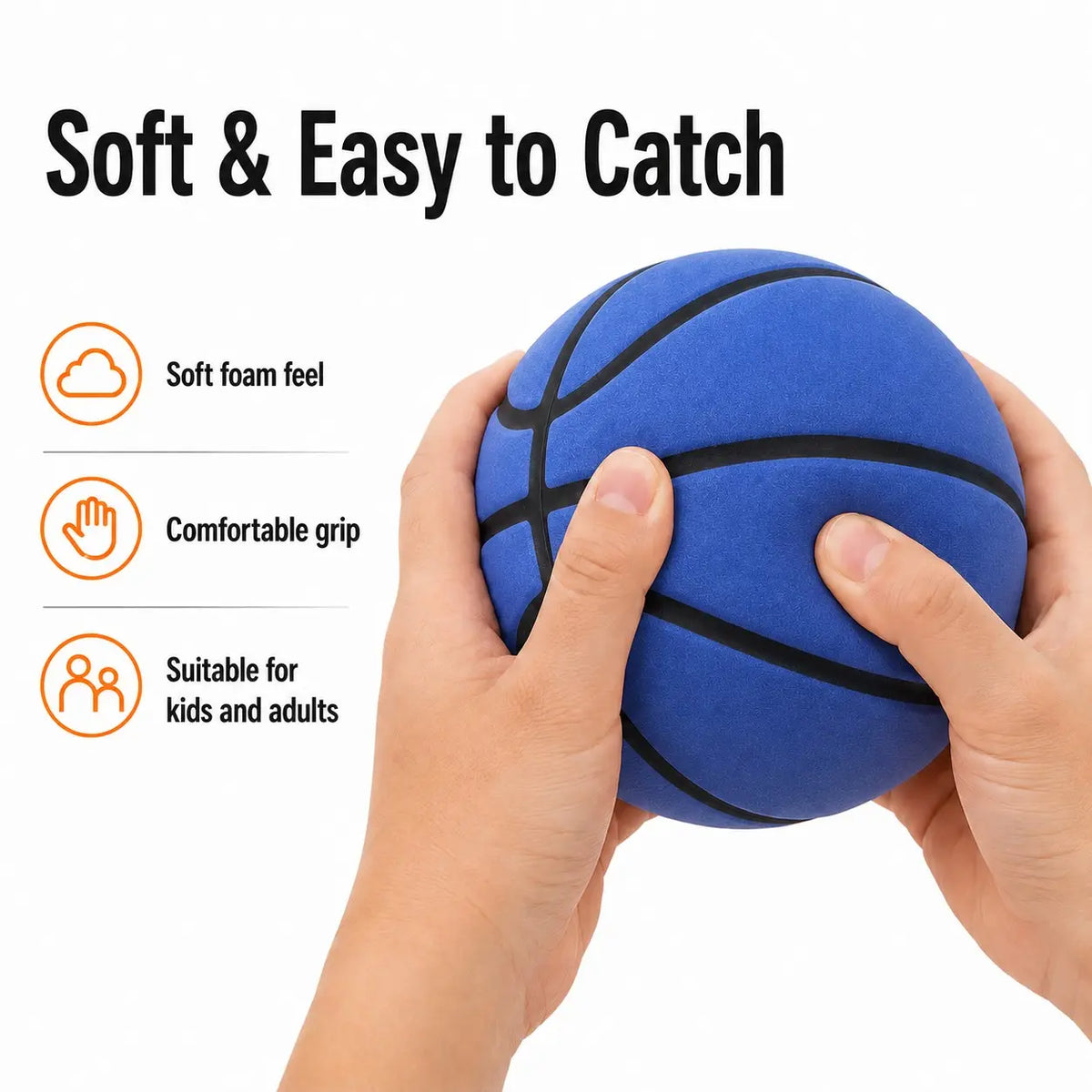 Quiet Indoor Basketball Set, Low Noise Basketball, Noise-Free Rebound Ball & Hoop, Quiet Practice Ball, Noiseless Rebound Ball and Hoop for Silent Indoor Play, Ball Sports Equipment