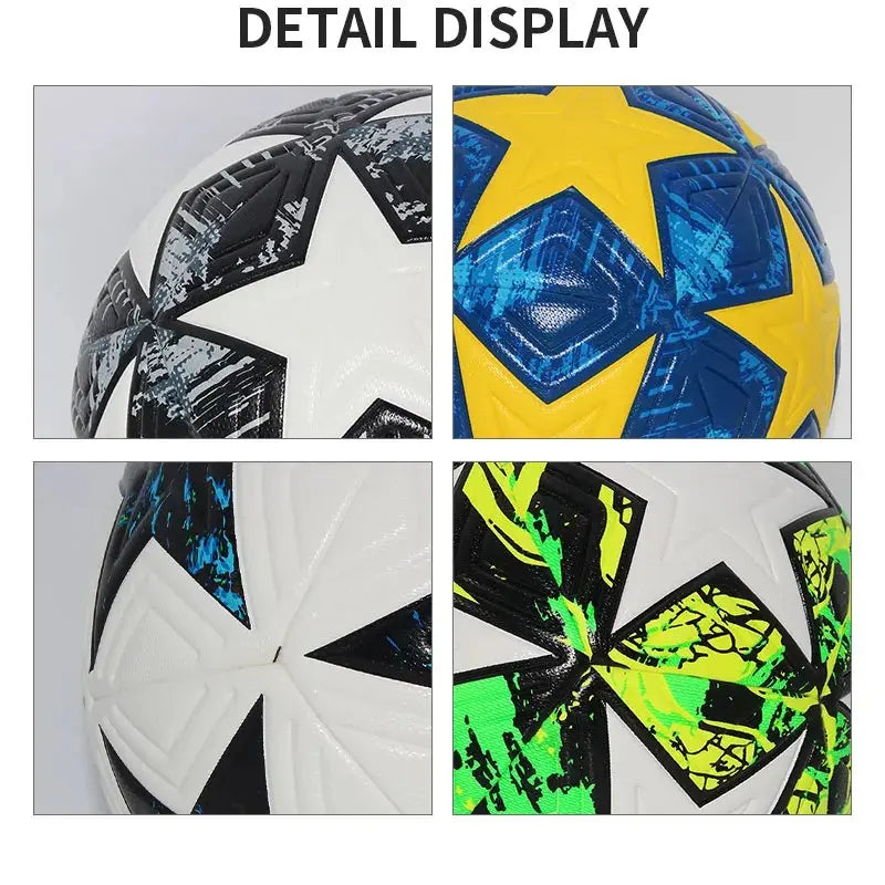 Size 5 Soccer Ball for Training and Matches, Thermal-Bonded Seamless Construction, Durable PU Leather, Machine-Stitched Design for Indoor and Outdoor Use, Perfect Gift for Soccer Enthusiasts
