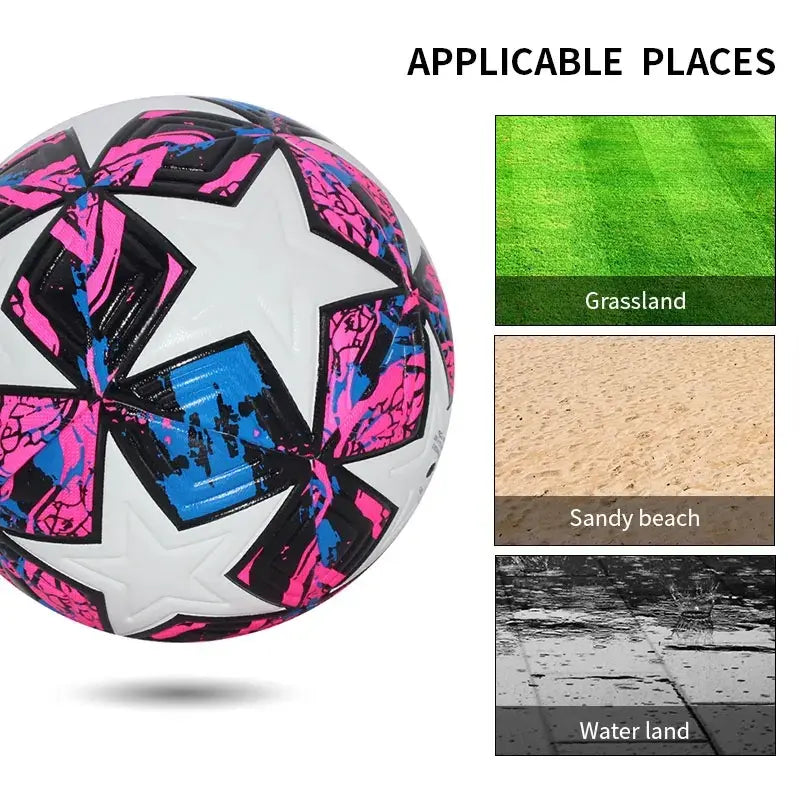 Size 5 Soccer Ball for Training and Matches, Thermal-Bonded Seamless Construction, Durable PU Leather, Machine-Stitched Design for Indoor and Outdoor Use, Perfect Gift for Soccer Enthusiasts