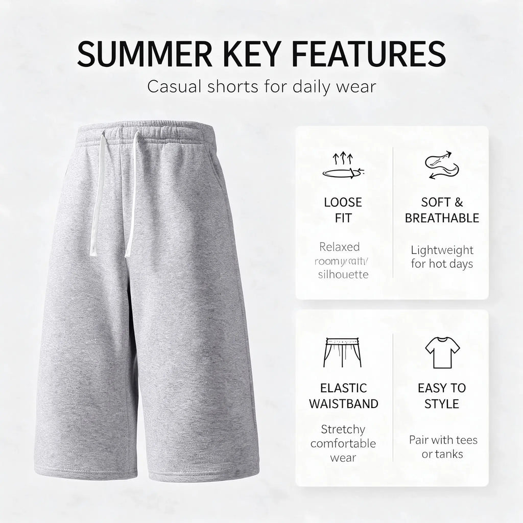 Men's Athletic Sweat Shorts 3-Pack – Elastic Drawstring Shorts for Basketball, Fitness, and Running, Ideal for Summer Activities