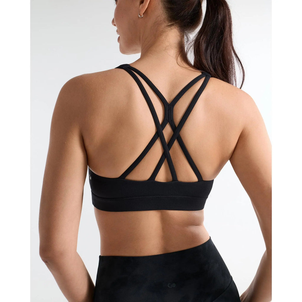 SOLBRACE U-Neck Cross Back Sports Bra - Removable Padded, Soft, High Stretch, Lightweight, Breathable Strappy Workout Tank Top for Yoga and Daily Wear