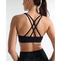 SOLBRACE U-Neck Cross Back Sports Bra - Removable Padded, Soft, High Stretch, Lightweight, Breathable Strappy Workout Tank Top for Yoga and Daily Wear