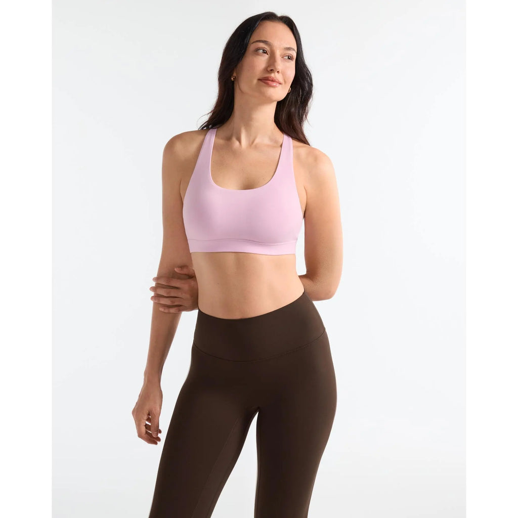 SOLBRACE U-Neck Cross Back Sports Bra - Removable Padded, Soft, High Stretch, Lightweight, Breathable Strappy Workout Tank Top for Yoga and Daily Wear