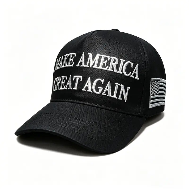 Patriotic Embroidered USA Flag Baseball Cap - Adjustable Cotton Hat for Men, Hand Wash Only, Ideal for Patriotic Gatherings, Parades, Events & Everyday Wear