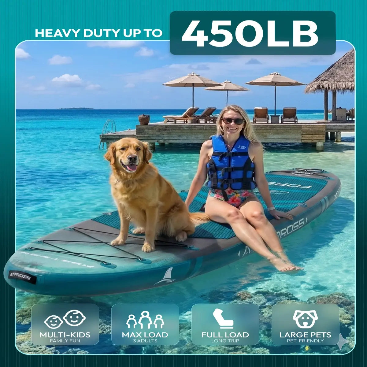 [Fallpick] Unisex Inflatable Paddleboard for Adults, 11'6"X35" Wide Wood Grain SUP with Sit/Stand Seat, 450Lbs Cap, Non-Slip Deck, Complete Kit with 600D Oxford Bag & Paddle, Abrasion-Resistant, for Yoga, Fishing, SUP Boarding, Beginners, Travel
