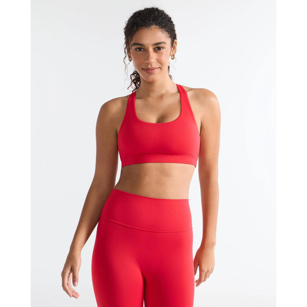 SOLBRACE U-Neck Cross Back Sports Bra - Removable Padded, Soft, High Stretch, Lightweight, Breathable Strappy Workout Tank Top for Yoga and Daily Wear