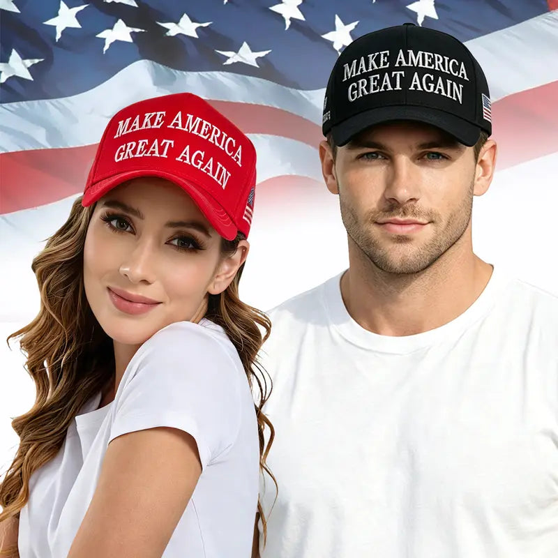 Patriotic Embroidered USA Flag Baseball Cap - Adjustable Cotton Hat for Men, Hand Wash Only, Ideal for Patriotic Gatherings, Parades, Events & Everyday Wear