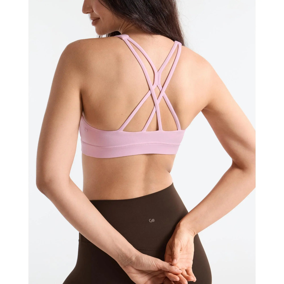 SOLBRACE U-Neck Cross Back Sports Bra - Removable Padded, Soft, High Stretch, Lightweight, Breathable Strappy Workout Tank Top for Yoga and Daily Wear