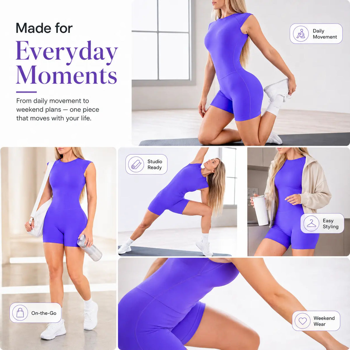 Women's High-Stretch Sleeveless Crew Neck Athletic Bodysuit with Tummy Control and Butt Lifting Features for Gym and Pilates