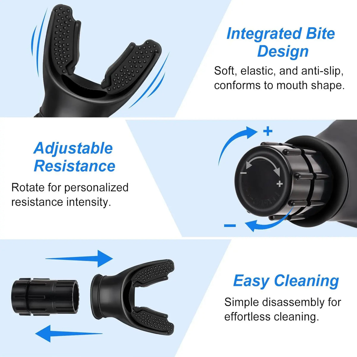 Adjustable Resistance Portable Breathing Trainer with Rotating Valve - Lightweight ABS Silicone, Compact Design for Enhanced Endurance in Running and Swimming